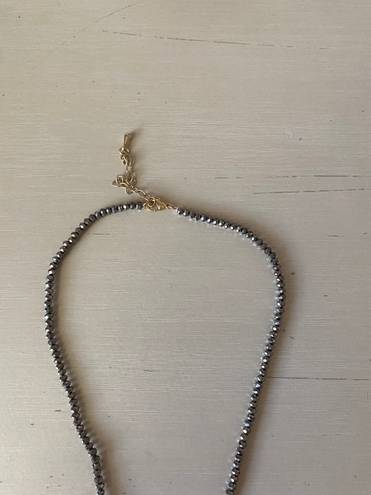 Madewell NWOT  gold toned metallic grey beaded dainty necklace