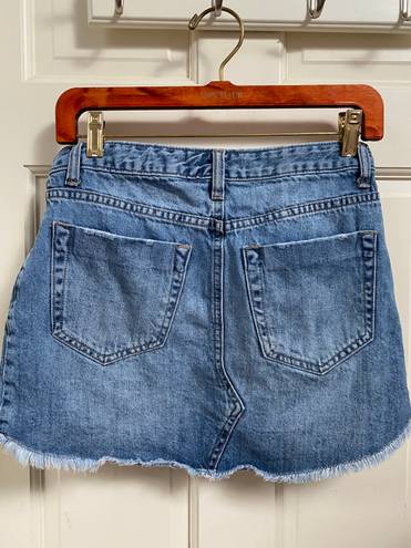 Vanilla Star Jeans Ripped Mini Jean Skirt 