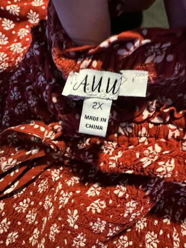 AUW RED FLORAL DRESS