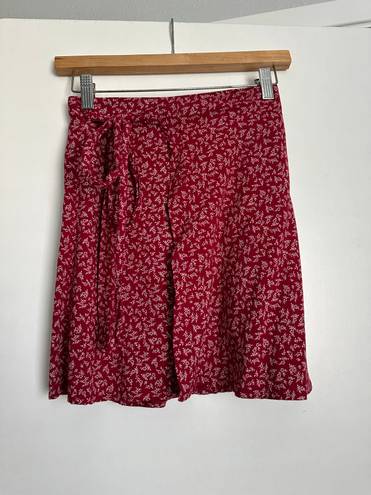 Brandy Melville Wrap Skirt Red
