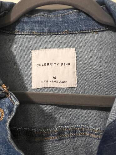 Celebrity Pink Painted App State Jean Jacket