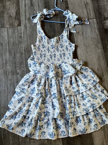 Floral Blue Dress Size M