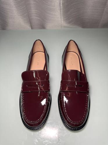 Ann Taylor GATHERED SEAM PATENT PENNY LOAFERS