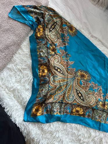 Amazon Blue Silk Scarf