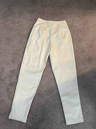 Princess Polly Cream Leather Pants