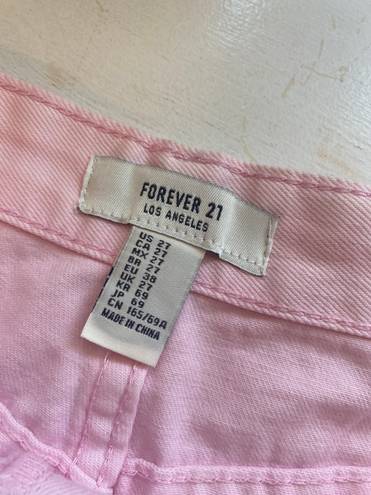 Forever 21 Pink High Rise Jean Shorts 