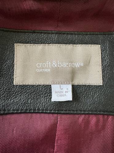 Croft & Barrow , Women's Leather Jacket, Black, Size L  ( Pet & Smoke free home )