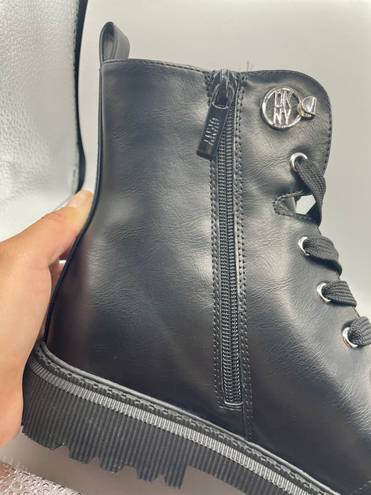 DKNY Crystal Logo Combat Boots