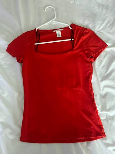 H&M Red Fitted Top