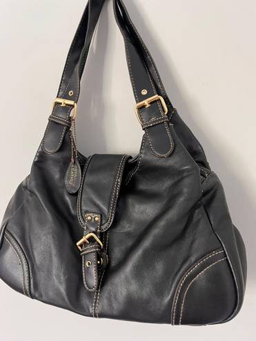 Black Soft Leather Buckle Bag Purse