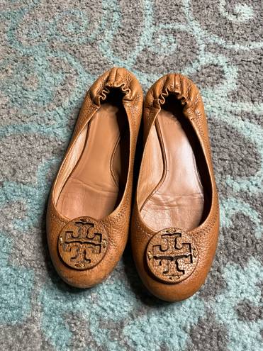 Tory Burch shoes flats tan brown leather size 8