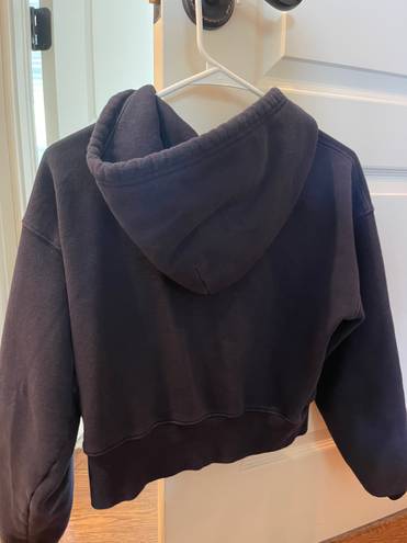 Aritzia Navy TNA Sweat Fleece Cropped Hoodie 