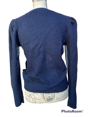 a.n.a a new approach Blue Long Sleeve Pearl Knitted Sweater, Small