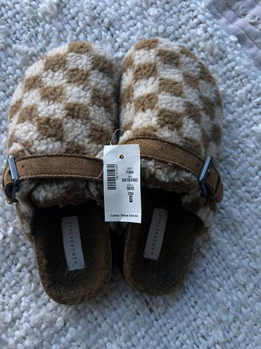 Aeropostale Checkered Sherpa Cork Clog