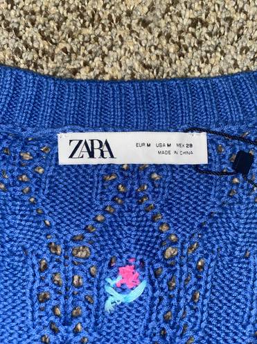 ZARA Floral Crochet Sweater Vest