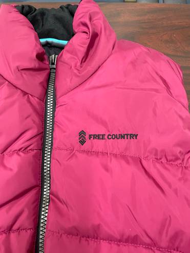 Free Country Zip Up Fuchsia Puffer Vest Size X-Large