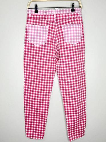 Daisy Street  Womens Mom Jeans Two-Tone Gingham High Rise Red and Pink Size EU 36