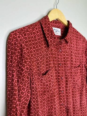 Holding Horses red print long sleeve button down shirt size 2