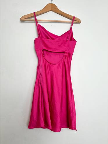 Impeccable Pig Hot Pink Satin Mini Dress