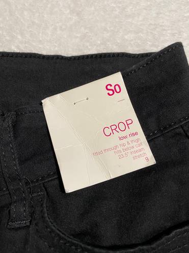 SO Crop Low Rise Black Jeans Size 9