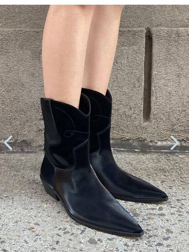 Oak + Fort Black Cowboy Boots NWOT