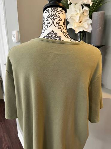 Coral Bay 3X Green Short  Sleeve Top