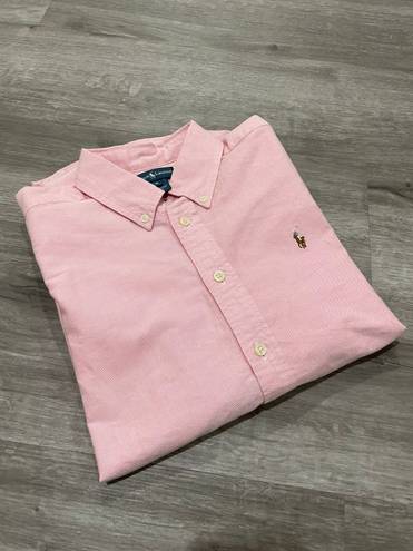 Ralph Lauren Pink Button Down Shirt: Blouse