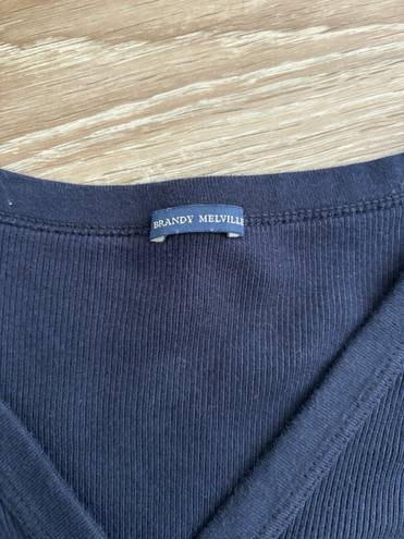 Brandy Melville Button Long Sleeve Navy Blue