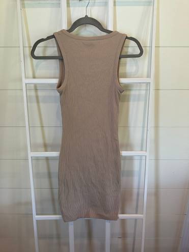 Divided Tan Bodycon Dress