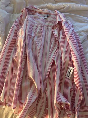 Old Navy Pink Striped Button Down