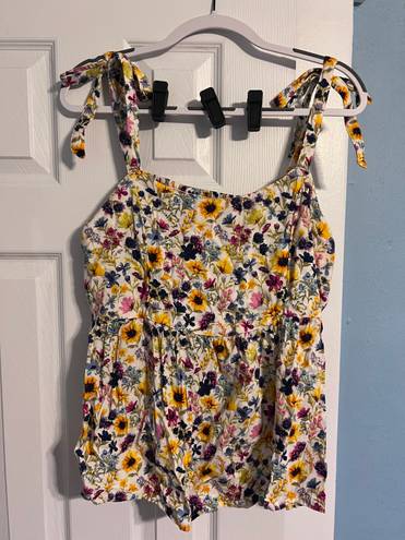 Old Navy Floral Tie Blouse