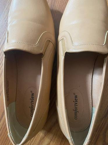Comfort View Tan Camel Leather flat