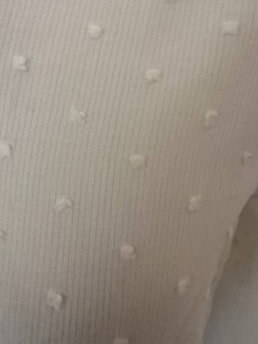 W By Worth Worth Woman’s White Polka Dot Solid Cotton Top, Sz S. 