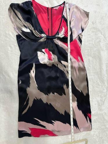 Ted Baker London Silk Stenciled black and pink Dress in Size 6