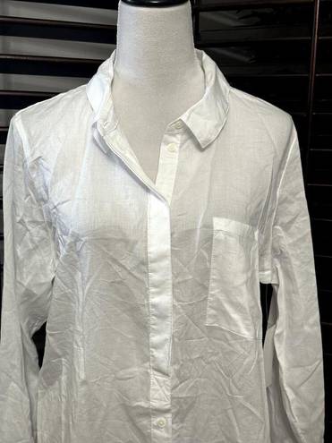 Treasure & Bond  Women's Classic White Long Sleeve Button Up Shirt L NWT