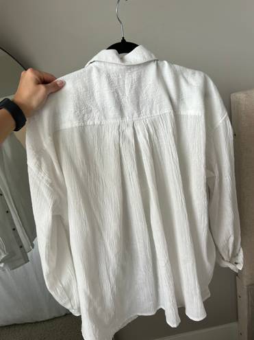 White Button Down Cover Up Size L