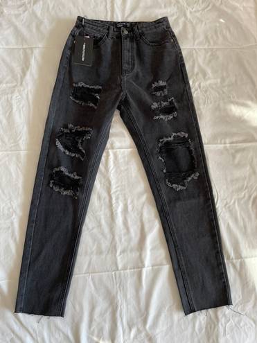 Pretty Little Thing Black Distressed Jeans