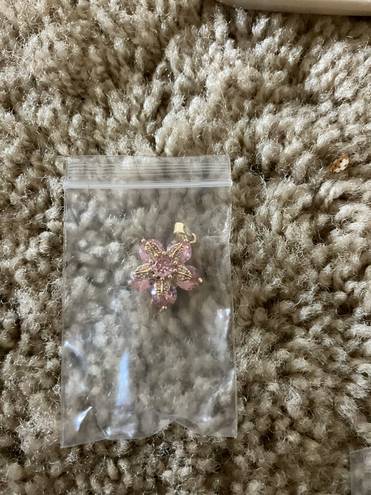 Heart Diamond Shop Gold Pink Micro Flower Fidget Charm 