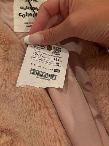 ZARA Trf Outerwear Faux Fur Coat