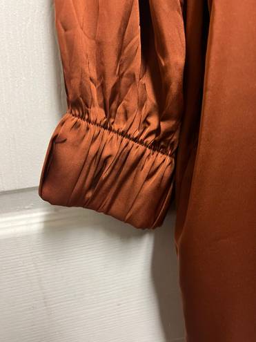 Stars Above Rust Copper Satin Short Robe