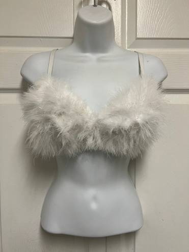 Attention Lydia USA White Fluffy  Bra Top