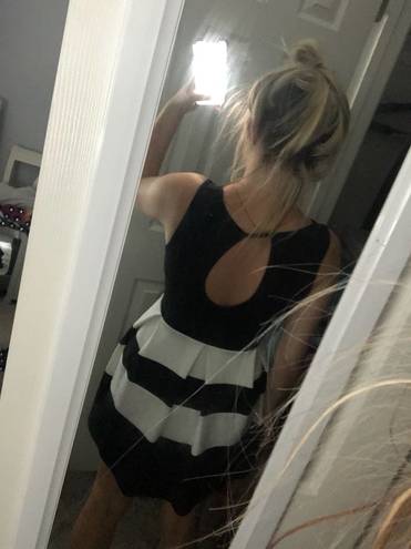 Charlotte Russe Black and White Striped Dress 