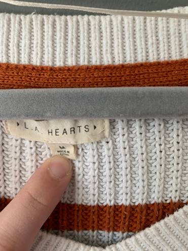 PacSun L. A. Hearts  White Color block Strip Sweater