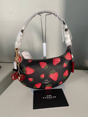 Coach Hobo Bag With Wild Strawberry Print