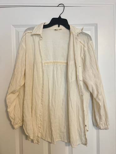 Roxy cream button down shirt