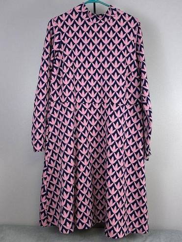 Petal Boden Women's Size 16 18L Dust Cloud Pink  Geo High Neck Jacquard Dress