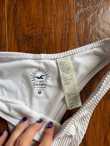 Hollister White Ribbed Bikini Bottoms