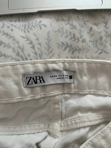 ZARA White Jean Shorts