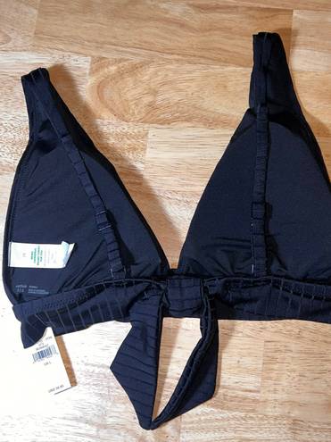 Aerie Large  Women’s Black Rib Triangle Tie Back Bikini Top BNWTS  $34.95