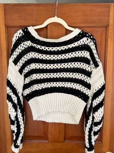 ZARA Black & Ecru Limited Edition Striped Sweater